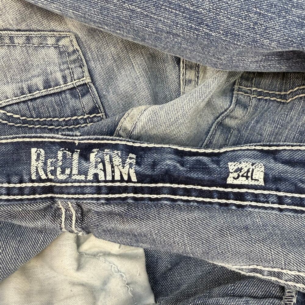 ReClaim Jeans By Buckle Men's 34L Blue Stone Wash Loose Straight Long Tall - Picture 8 of 15